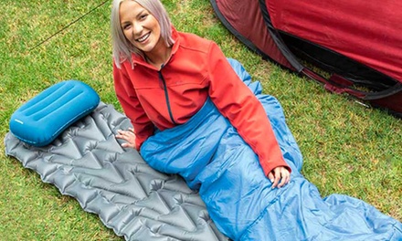 1 colchón de 1 persona y 1 almohada hinchables de camping