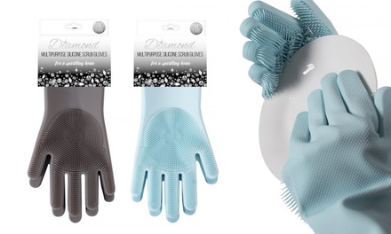 1 o 2 pares de guantes de silicona con cepillo para limpieza