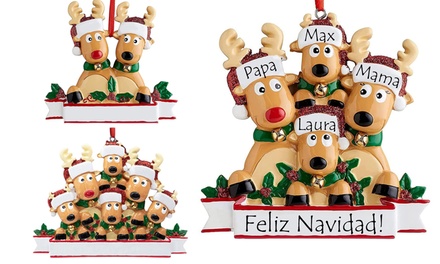 1, 2 o 3 decoraciones navideñas personalizables con renos